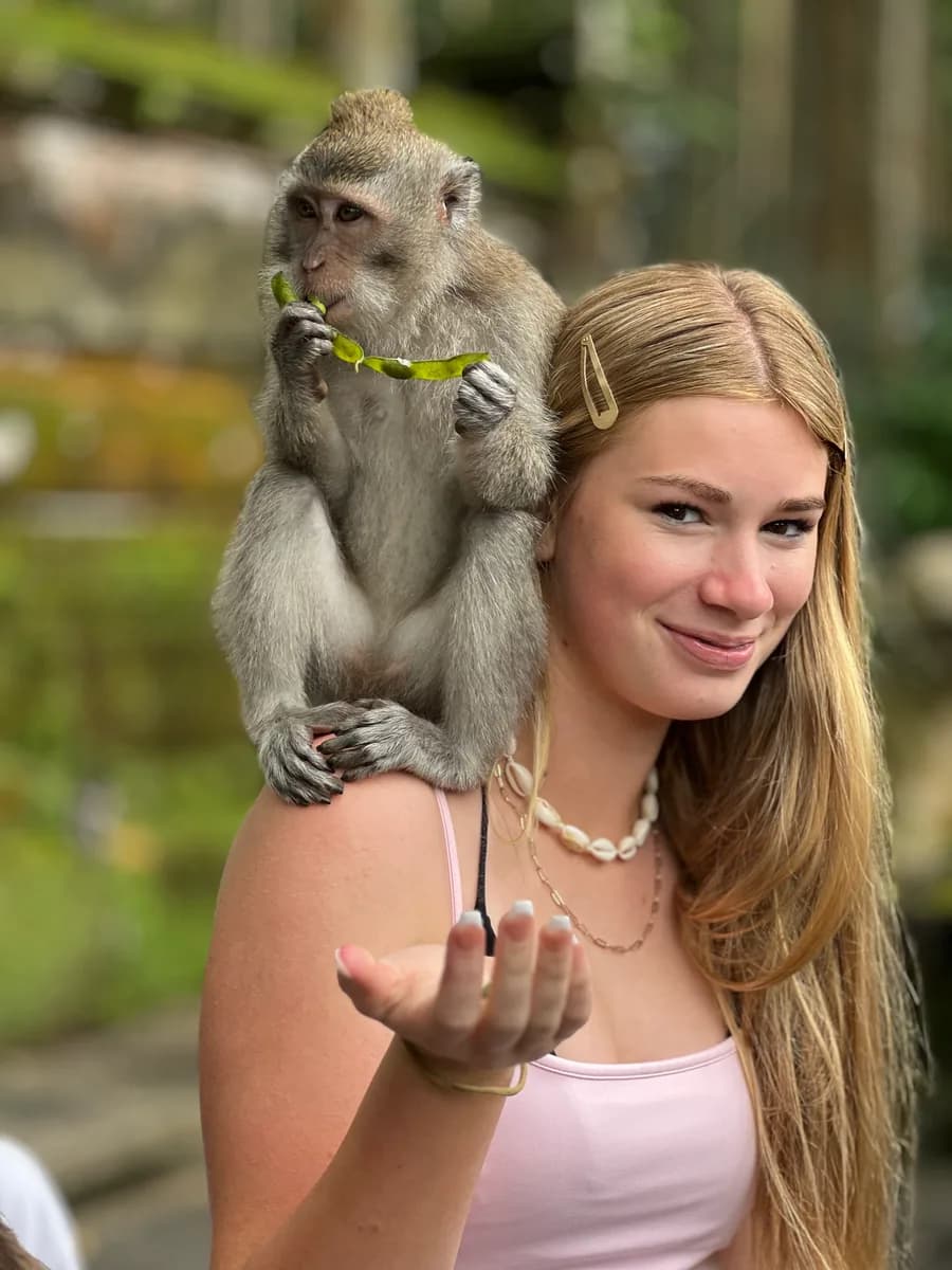 A new friend at the Sacred Monkey Forest